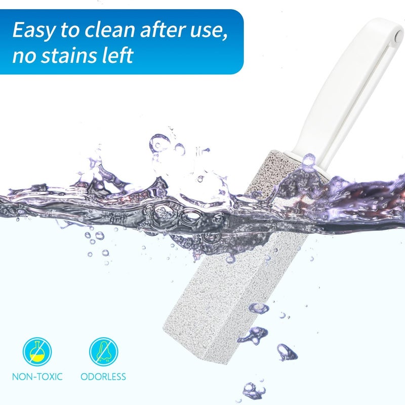 Ecocheap 2 Pack Pumice Stone Brush Toilet Bowl Cleaner with Extra Long Handle 100% Natural Pumice Toilet Brush for Household Cleaning Hard Water Cleaner Remover for Pool, Bathroom, Tiles & BBQ Grills - Image 4