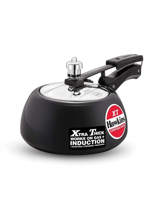 Hawkins 2 Litre Contura Black XT Pressure Cooker, Hard Anodised Inner Lid Cooker, Small Induction Cooker, Handi Cooker, Black (CXT20) - Image 1
