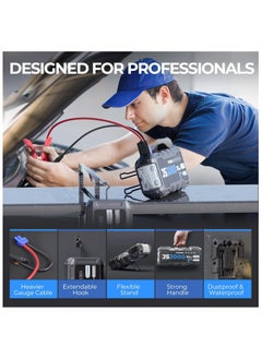 Topdon TOPDON Car Battery Jump Starter, JS3000 12V 3000A Battery Booster Jump Starter Pack for Up to 9L Gas/ 7L Diesel Engines, Portable Car Battery Charger with Handle Jumper Cable and EVA Protection Case  - Image 3