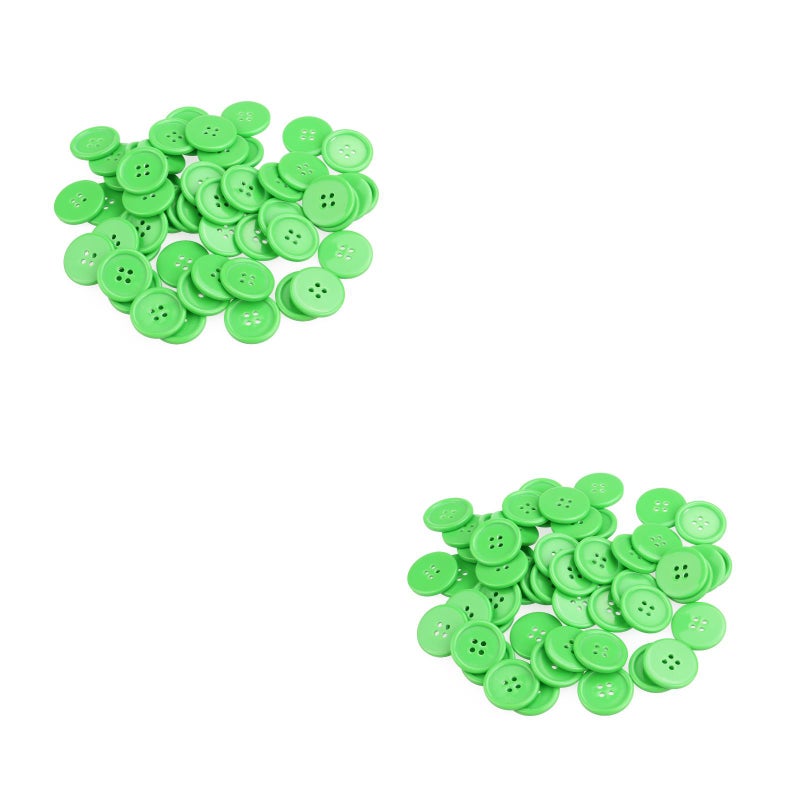 100 pcs 23mm 4-hole Resin Sewing Buttons for Sewing Scrapbooking Knitting (Green) - Image 1