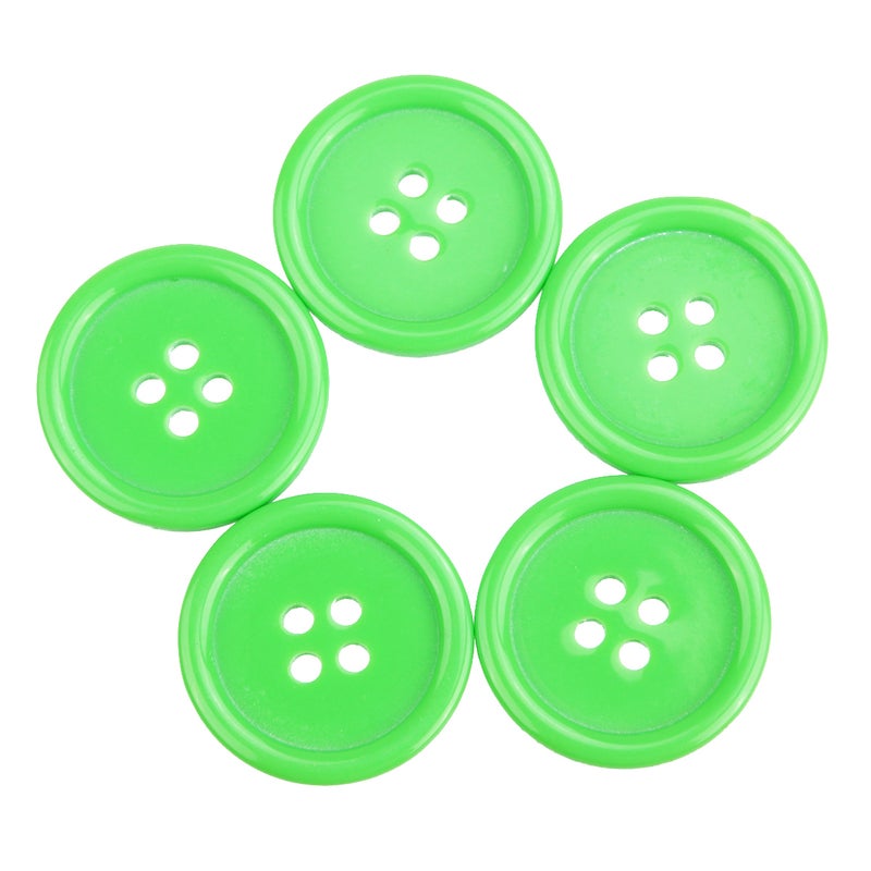 100 pcs 23mm 4-hole Resin Sewing Buttons for Sewing Scrapbooking Knitting (Green) - Image 2