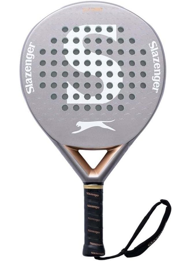 Slazenger مضرب سلازينجر باديل SLZ لايت دائري من الجرافيت، فضي شون - Image 1