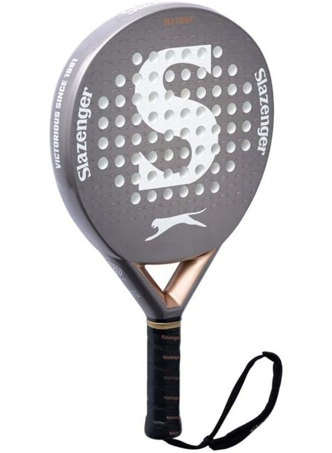 Slazenger مضرب سلازينجر باديل SLZ لايت دائري من الجرافيت، فضي شون - Image 2