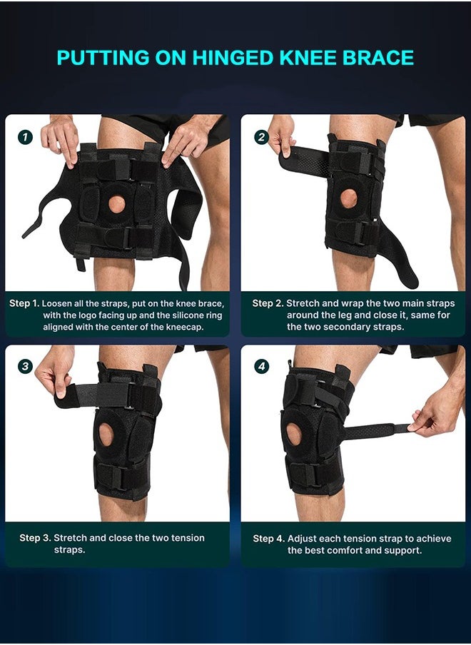 Sweet Life Knee Brace for Meniscus Tear,Adjustable Support for Knee Pain with Removable Metal Hinges & Built-in Side Stabilizers for Sports,ACL MCL Injury or Surgery Recovery,Adjustable Knee Support  - Image 3