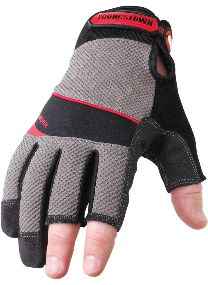 Youngstown Glove Company Youngstown Glove Company 03-3110-80-XL Carpenter Plus Gloves, XLarge, black / gray  - Image 1