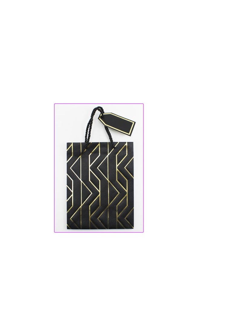 PARTY FUN - Paper Gift Bag 7x12x15cm Perfect for Birthday, Wedding, Anniversary, and Special Occasions Black Color - Image 1
