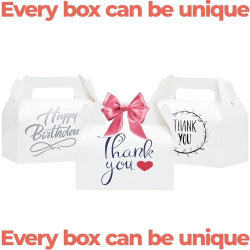 UnicoPak 30 Pack White Gable Treat Boxes Party Favor Boxes for Goodie Snacks Cookie Candy Toys Birthday Party Wedding Shower Holidays 6.5x3.5x4 Inches - Image 4