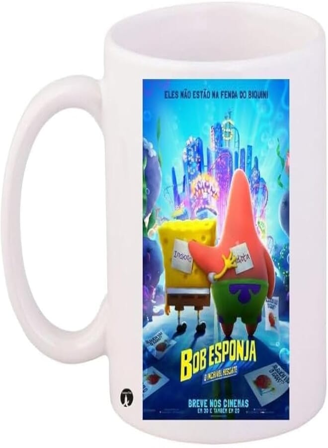 RYN Spongebob Squarepants Printed Coffee Mug White/Blue/Yellow 11Ounce - RYNmg9282