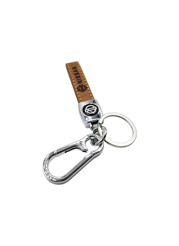 Nissan Car Key Chain, Home Key Chain, Metal Ring With PU Leather Strap Keychain  - Image 2