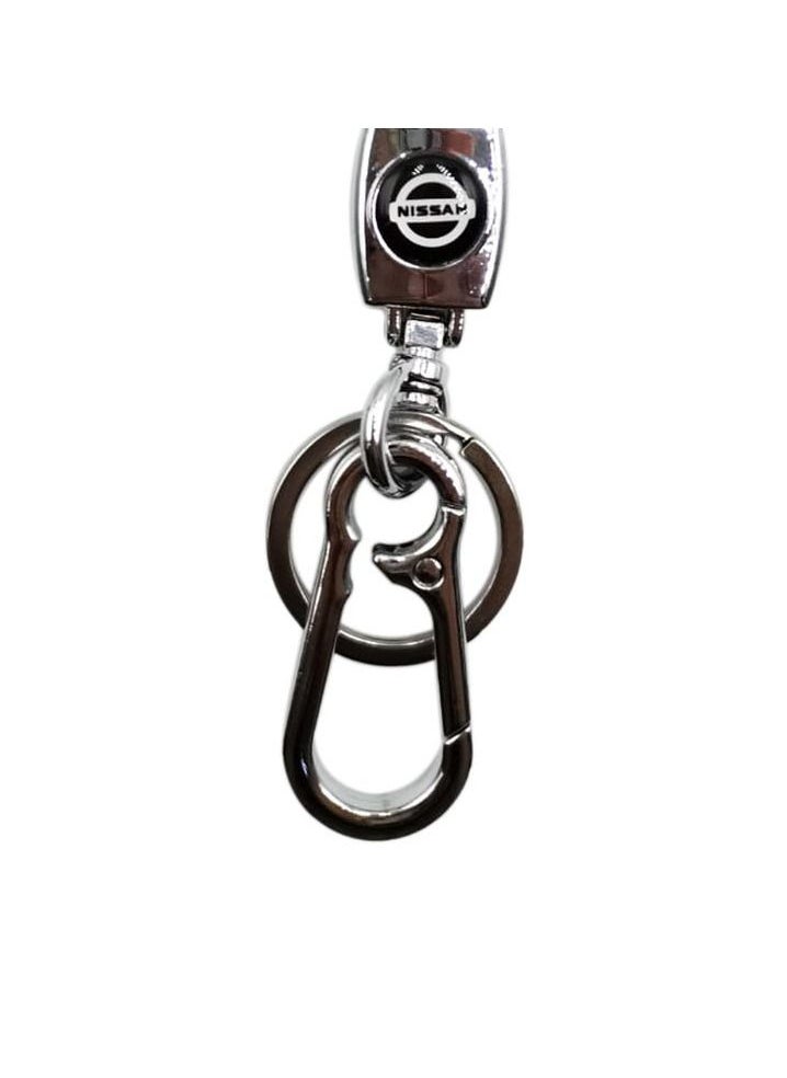Nissan Car Key Chain, Home Key Chain, Metal Ring With PU Leather Strap Keychain  - Image 3