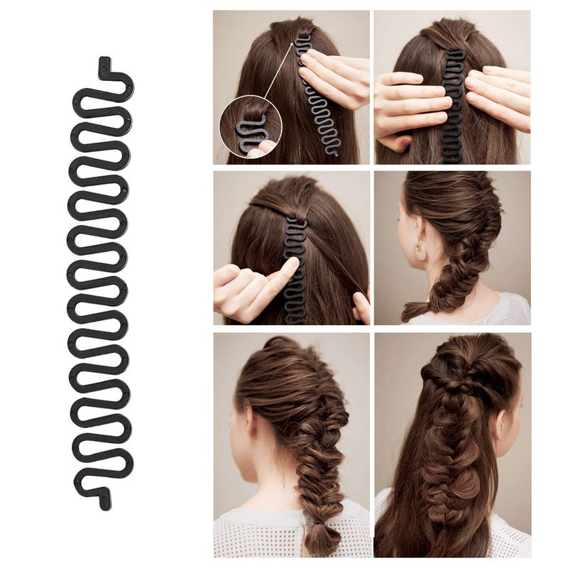 OBSCYON 27Pcs Hair Styling Set, Hair Design Styling Tools, DIY Hair Accessories Hair Modelling Tool Kit Magic Fast Spiral Hair Braid Braiding Tool for Women and Girls - Image 2