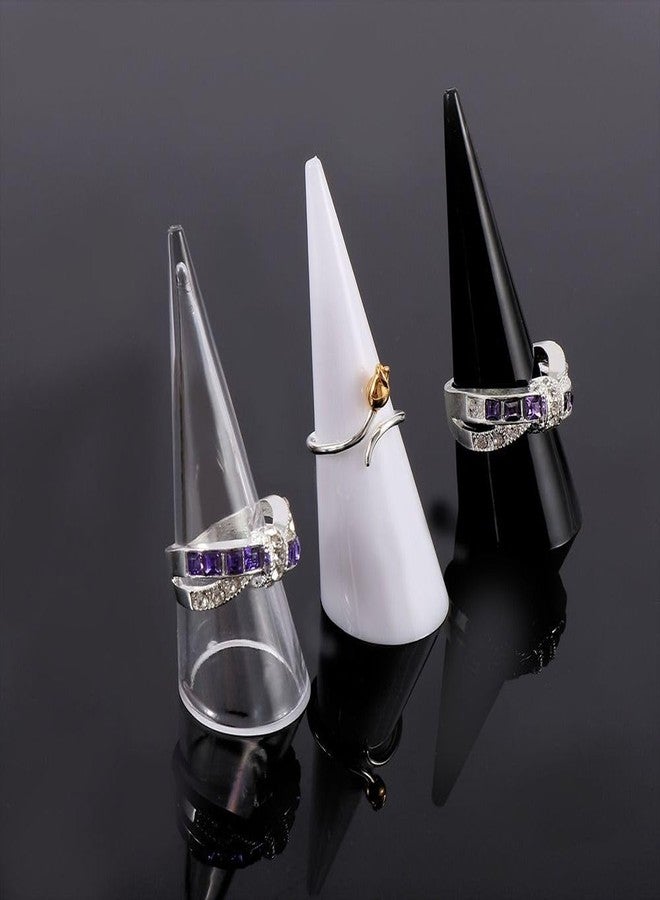 Kopida 5pcs Cone Shape Acrylic Ring Display Holder Finger Ring Stand Single Ring Display Support Holder Jewelry Ring/Wedding Ring Display Ring Holder Jewelry Exhibition Stand - Image 3