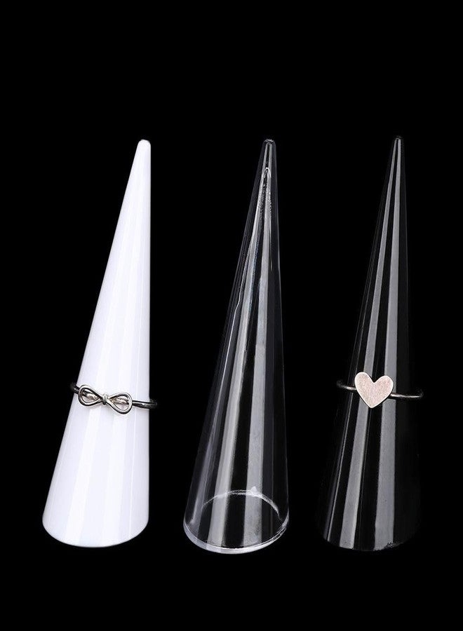 Kopida 5pcs Cone Shape Acrylic Ring Display Holder Finger Ring Stand Single Ring Display Support Holder Jewelry Ring/Wedding Ring Display Ring Holder Jewelry Exhibition Stand - Image 4
