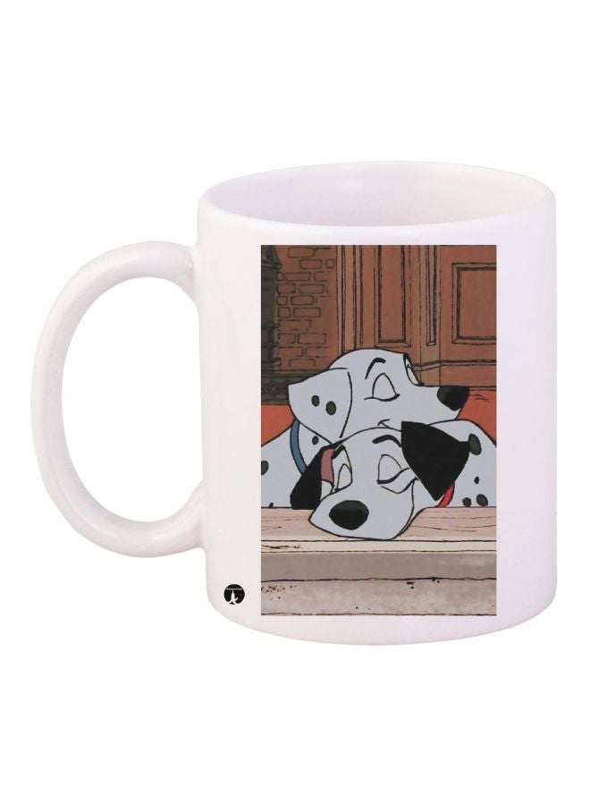 RYN Dog Printed Coffee Mug White/Black/Brown 11ounce