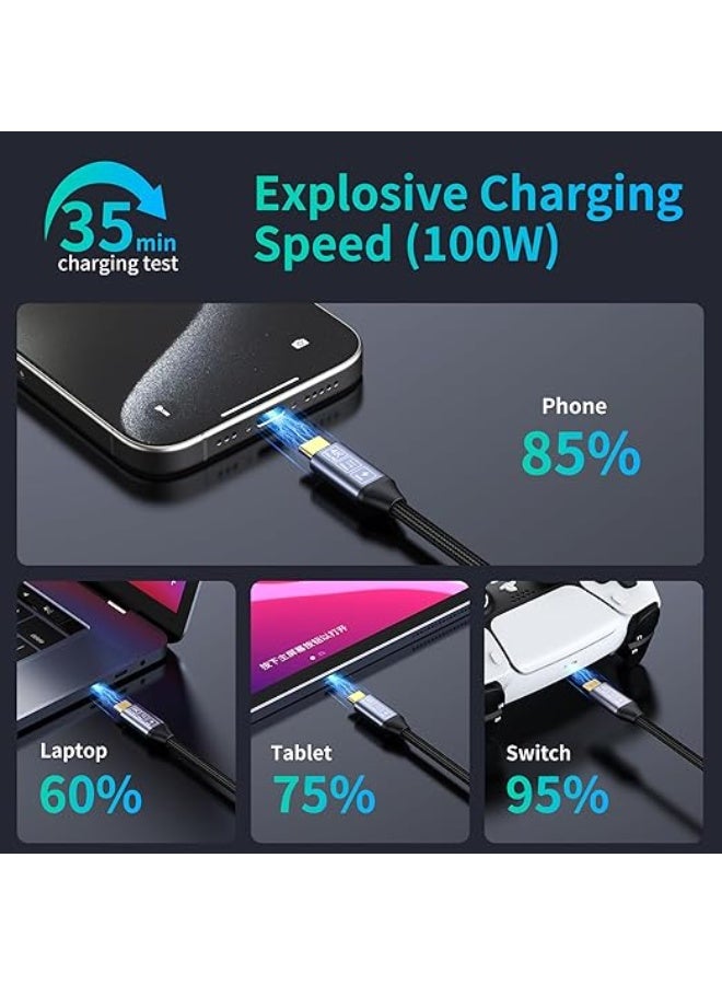 16ft USB C to USB C Cable – USB 3.1 Gen 2 – 4K Video, 100W Fast Charging, 10Gbps Data Transfer – Compatible with iPhone 15 and Monitors - Image 4