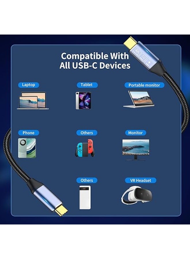 16ft USB C to USB C Cable – USB 3.1 Gen 2 – 4K Video, 100W Fast Charging, 10Gbps Data Transfer – Compatible with iPhone 15 and Monitors - Image 3