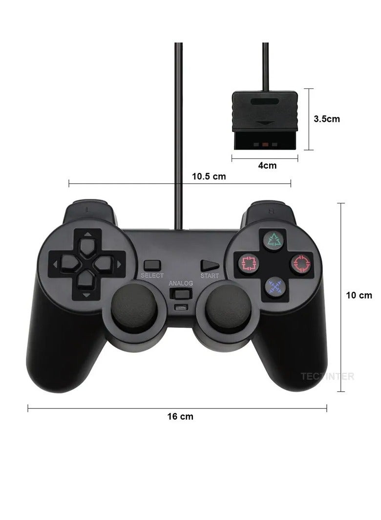 Wired Controller, Ergonomics Design Vibration Joystick, Ultra Accurate Gamepad Controller With High Quality 1.6m Cable, Durable Plug And Play Joypad For PS2, PS1 Console, (Transparent Blue)  - Image 5