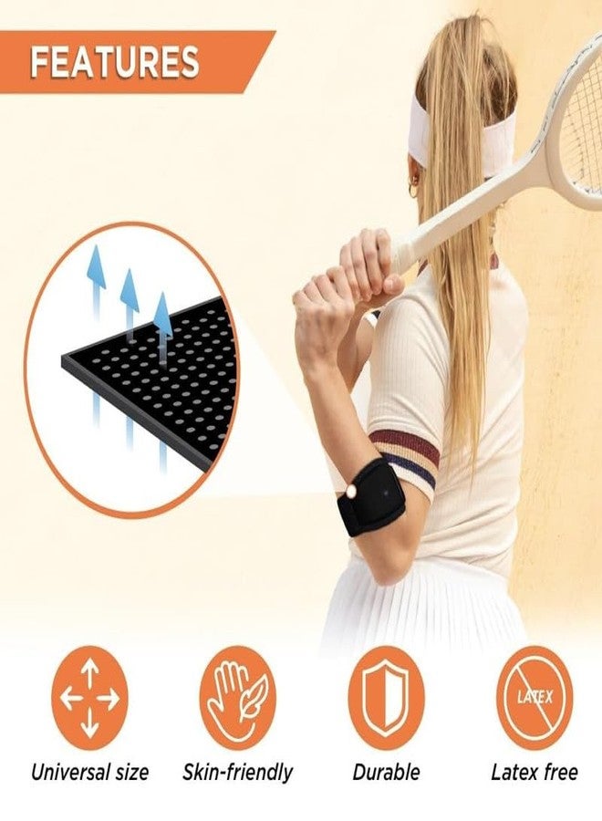 EASEFIT دعامة كوع التنس من النيوبرين من إيزيفيت مع حزام - رباط كوع لتخفيف آلام التهاب الجراب والتهاب الأوتار، مناسب للتمارين الرياضية، التنس، الريشة الطائرة، والجري - مقاس حر - أسود - Image 4