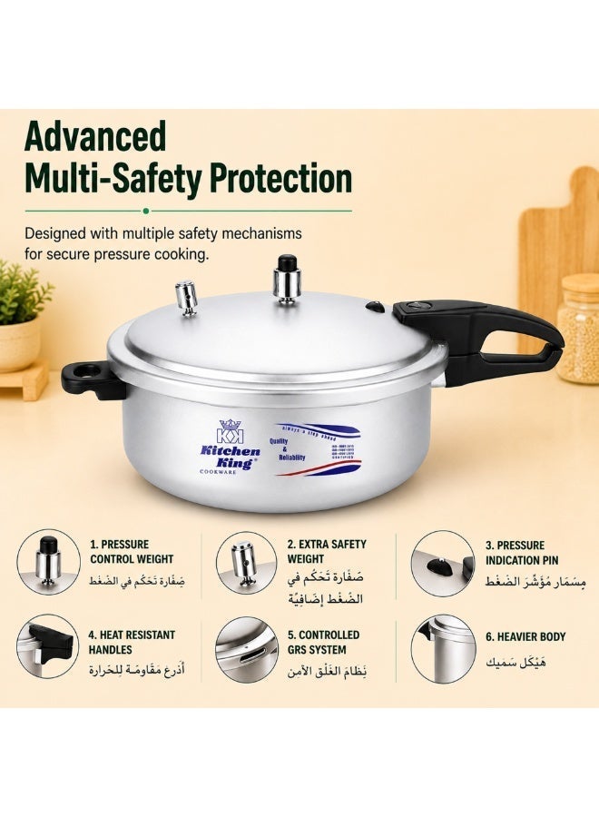 Kitchen King 3Liters Kitchen King Feast 3L Inner Lid Pressure Cooker for 2-3 Persons, Heavy Duty Aluminium Body, 6 Safety Features, Extra Gasket Included, Fast & Energy Efficient Cooking, Gas, Electric, Ceramic & Halogen Compatible Silver - Image 4