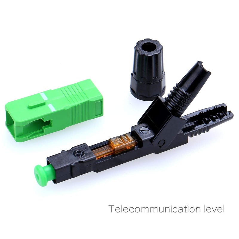 KELUSHI FTTH SC/APC-P Single-Mode Optical Fiber Cable Quick and Fast Connector Adapter for CATV Network (10Pcs Green Black) - Image 3