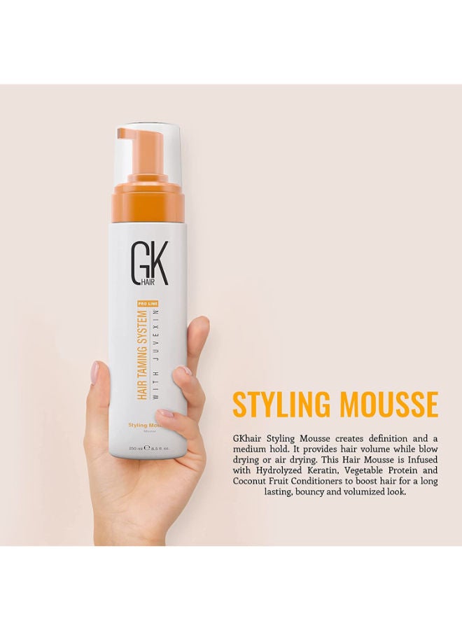 GK Hair Volumizing Hair Styling Mousse 250ml/8.5 Fl Oz Enhances Curls Added Volume with Medium Hold  Boost Shine Moisturizing Blow Dry Frizz Control Foam for All Hair Types Unisex - Image 4