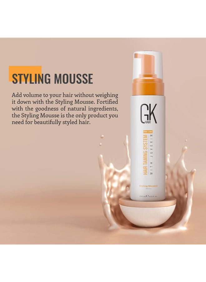 GK Hair Volumizing Hair Styling Mousse 250ml/8.5 Fl Oz Enhances Curls Added Volume with Medium Hold  Boost Shine Moisturizing Blow Dry Frizz Control Foam for All Hair Types Unisex - Image 3
