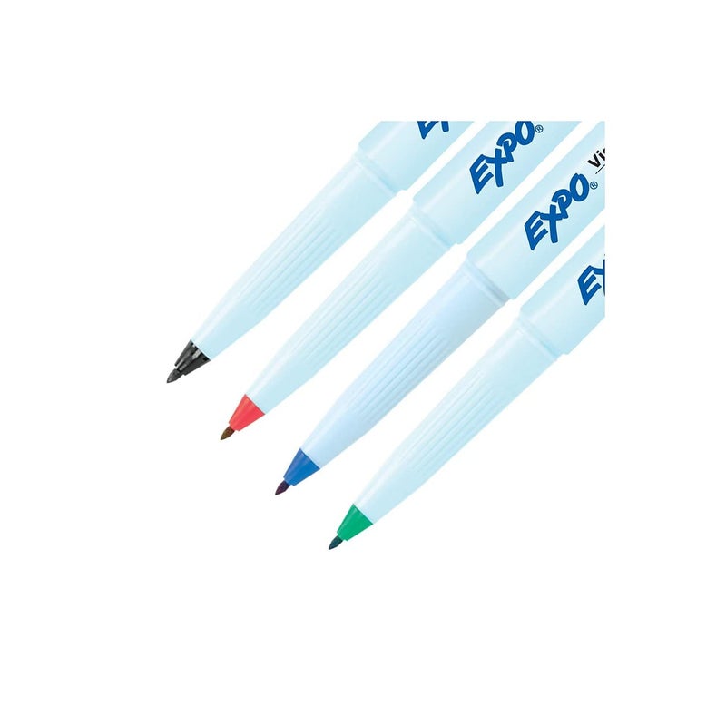 Expo Vis-a-Vis Wet-Erase Marker, Fine Point, 4-Color Set (SAN16074) - Image 3