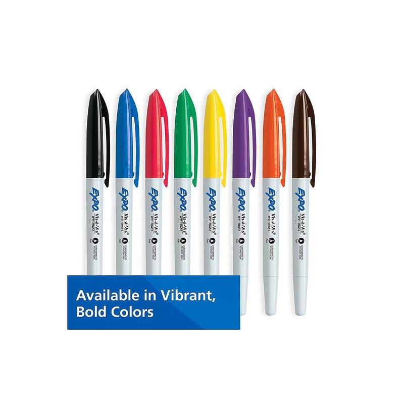 Expo Vis-a-Vis Wet-Erase Marker, Fine Point, 4-Color Set (SAN16074) - Image 5