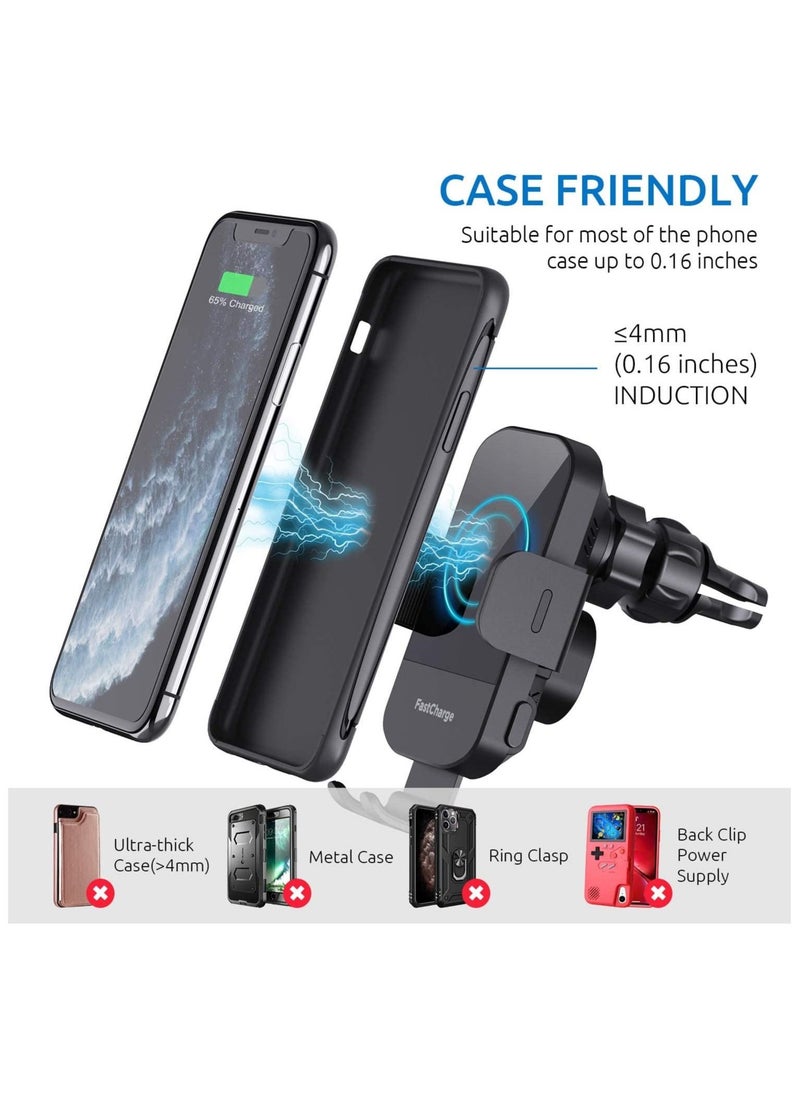 Generic - Wireless Car Charger 15W Fast Charging Auto Clamping Car Charger Phone Mount Phone Holder - Image 1