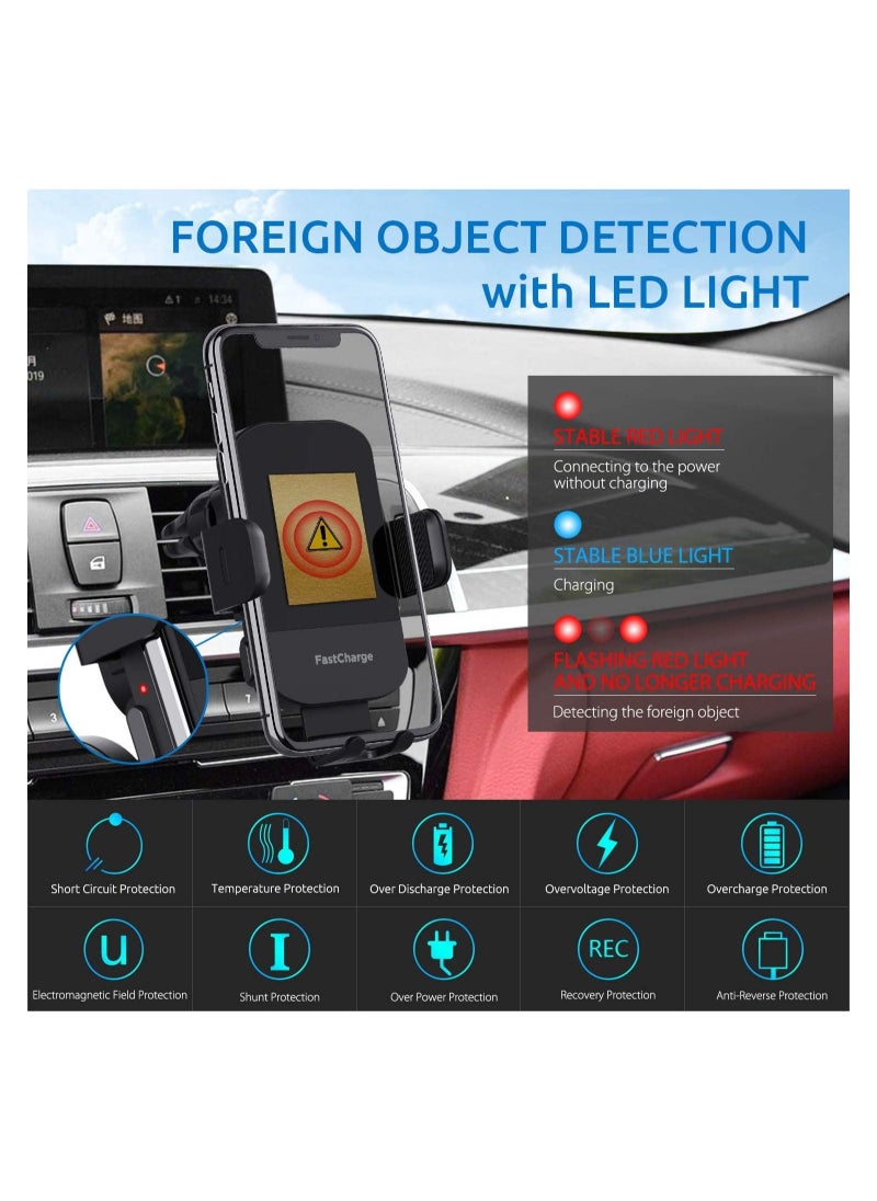 Generic - Wireless Car Charger 15W Fast Charging Auto Clamping Car Charger Phone Mount Phone Holder - Image 1