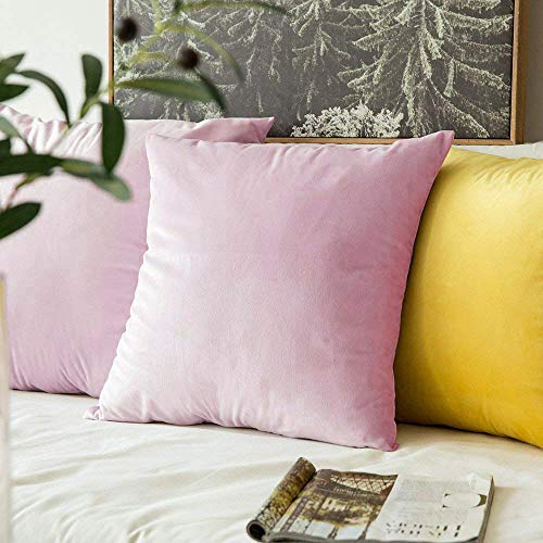 Khooti Velvet Cushion Cover, 20x20 Inch | Baby Pink | Pack of 1 | Solid Plain Soft & Smooth, Decorative Cushion Covers for Living Room, Bedroom, Couches, Chairs, Sofas, Beds & Home Decor - Image 4