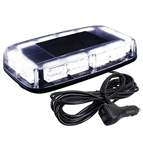 ASPL 48LED Roof Top Strobe Lights, High Visibility Emergency Safety Warning LED Mini Strobe Light bar with Magnetic Base for 12-24V Snow Plow, Trucks, Construction Vehicles (White) - Image 1