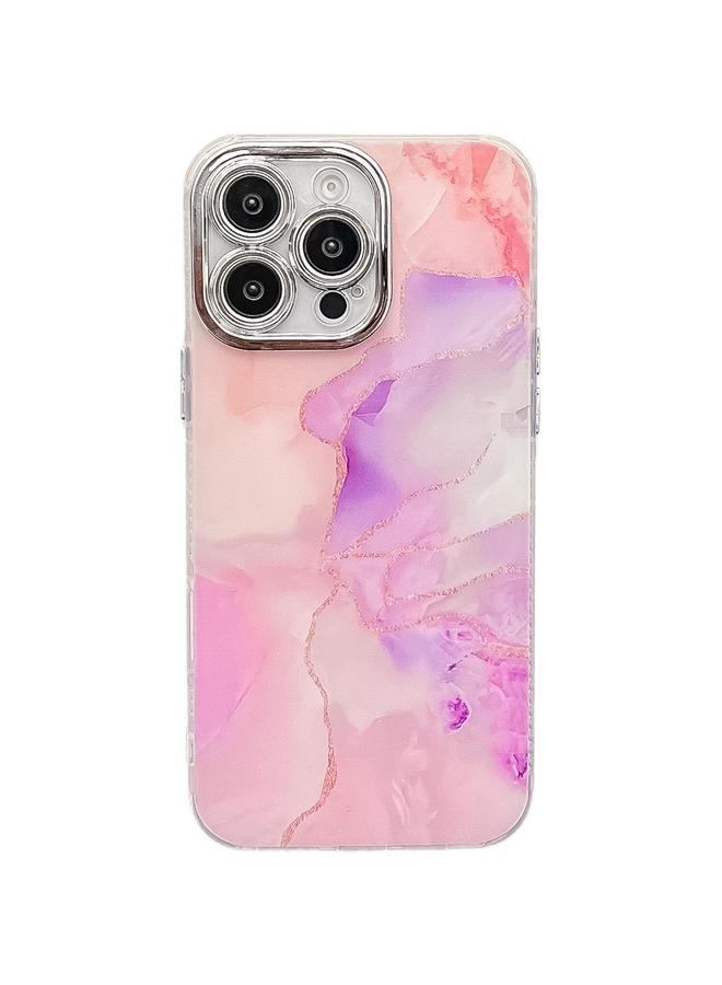 اس-توب جراب لهاتف iPhone 16 Pro Max، جراب هاتف مطلي بالكهرباء بنسيج رخامي - Image 1