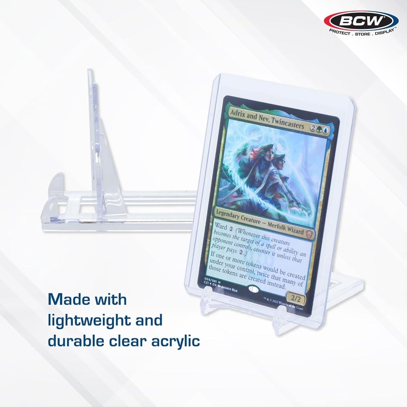 BCW 2-Piece Card Display Stands - 20 ct | Showcase Top Loaders, Magnetics, Screwdowns |Trading Card Display| Card Display Stand | Card Stand | Semi Rigid Card Holder Stand | Clear Plastic Stand - Image 4