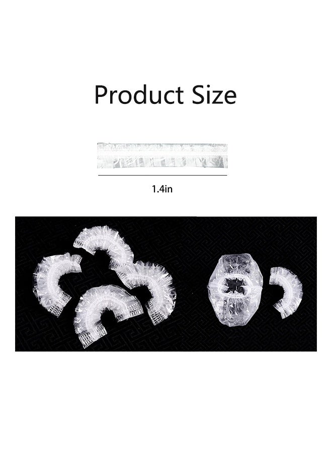 200-Piece Disposable Ear Protector Cover Cap Elastic Clear Shower Water Ear Covers Large For Hair Dye, Shower, Bathing Ear Cover Caps, Spa Home Use Hotel and Hair Salon  - Image 4