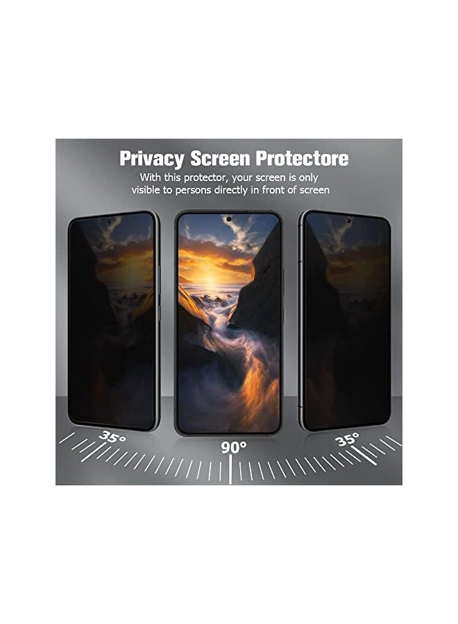 erorex [2+2 Pack] Compatible For Samsung Galaxy S23 Plus Screen Protector Film 2Pcs Privacy Tempered Glass Screen Protector + 2Pcs Camera Lens Film [9H Hardness] [ Full Coverage] [Anti-Fingerprints] - Image 3