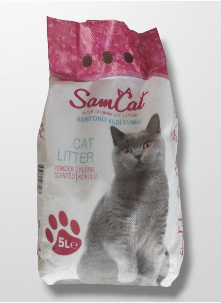 samcat - Cat Litter Sand With Powder Scent 5 Liters 4KG - Image 1