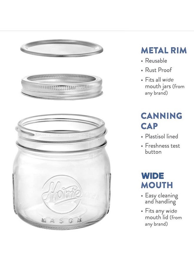 Tebery 12 Pack Wide Mouth Home Glass Mason Jars with Airtight Lids and Bands, 16Oz Canning Glass Jars for Canning, Fermenting, Pickling, Decor - Image 3