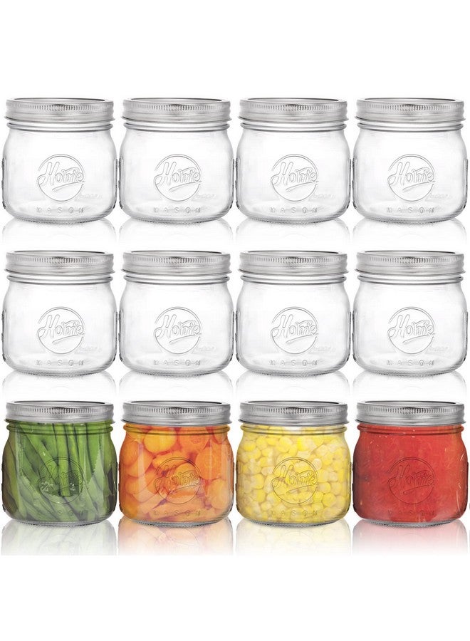 Tebery 12 Pack Wide Mouth Home Glass Mason Jars with Airtight Lids and Bands, 16Oz Canning Glass Jars for Canning, Fermenting, Pickling, Decor - Image 1