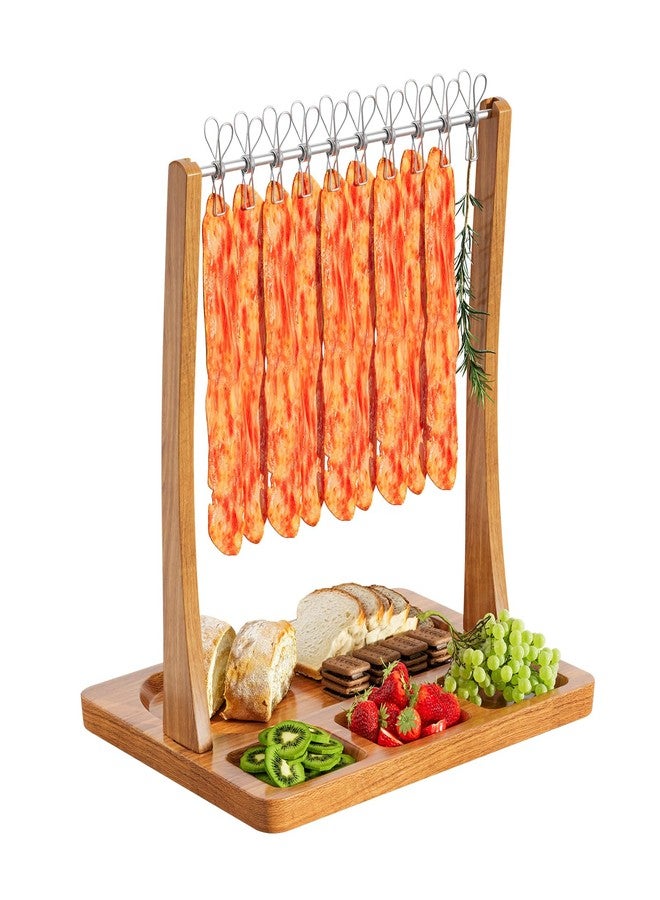 Sueuapp Acacia Bacon Display Rack,Patented Design Bacon Clothesline Serving Tray,Wooden Charcuterie Boards with Bacon Hanger,Exquisite Bacon Tray Holder for Parties,Weddings,Housewarming Gifts - Image 1