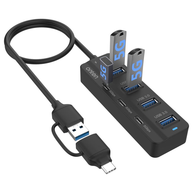 onten USB-A$USB-C HUB, 7Ports Hub (USB-C) - Image 1