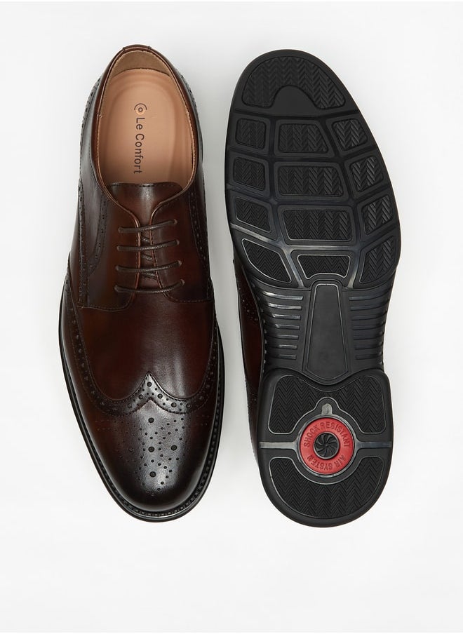 Le Confort - Men'S Perforated Derby Shoes With Lace-Up Closure - Image 1