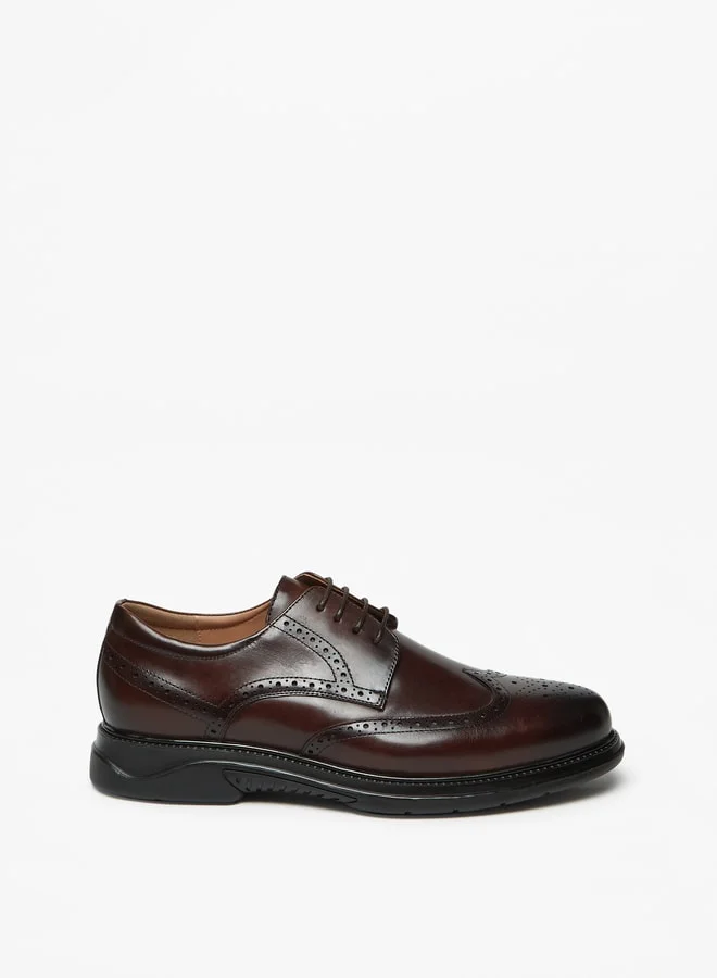 لو كونفورت Men'S Perforated Derby Shoes With Lace-Up Closure