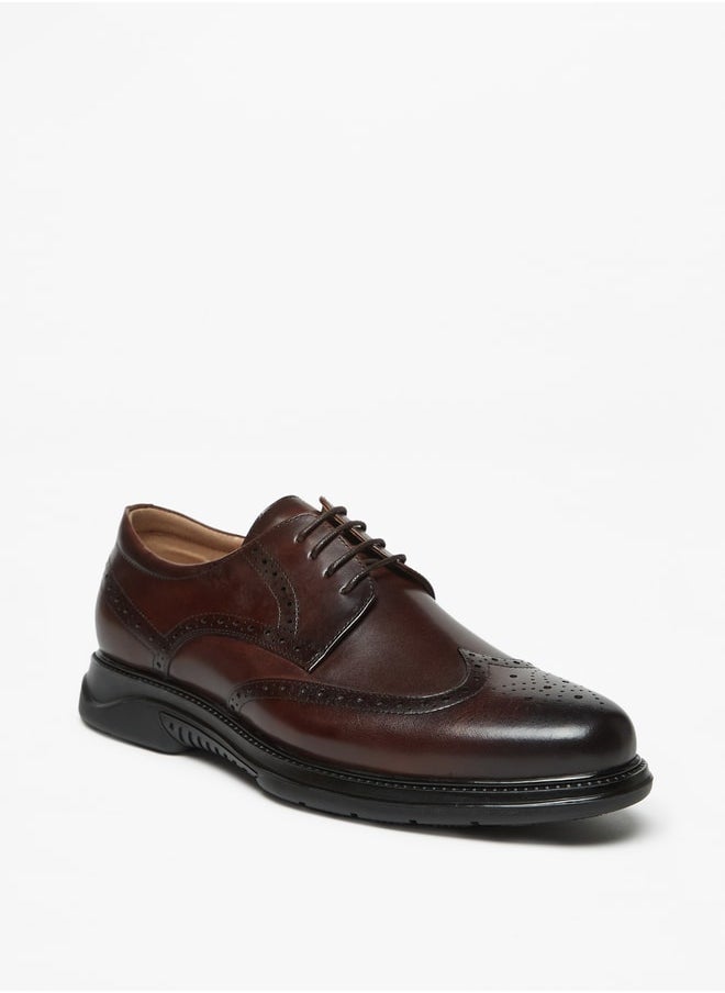 Le Confort - Men'S Perforated Derby Shoes With Lace-Up Closure - Image 1