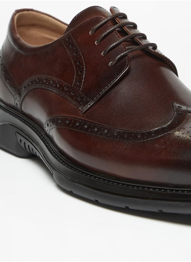 Le Confort - Men'S Perforated Derby Shoes With Lace-Up Closure - Image 1
