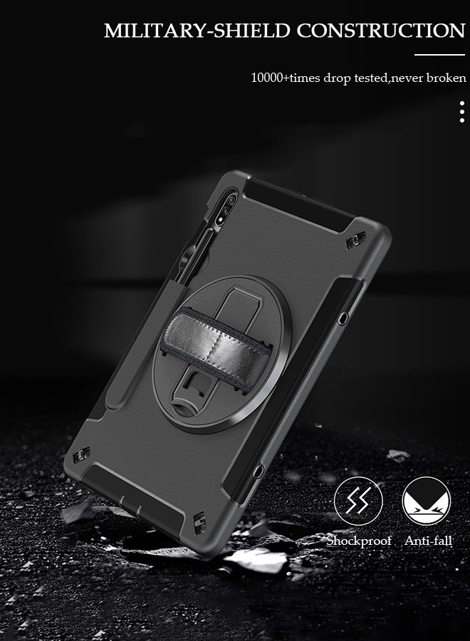 DUNISO Samsung Galaxy Tab S8 / S7 Case 11 Inch Multiple Angle Stand Cover with S Pen Holder zenrich Shockproof Case with Stand Hand Strap for SM-X700/X706/T870/T875/T876-Black - Image 5