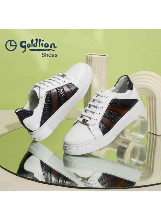 Goldlion Men's Casual Shoes, Comfortable And Durable Classic Versatile Sneakers G563430704lba White And Blue Color Size 40 - Image 5
