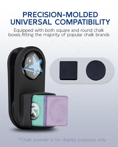 CRICAL Magnetic Pool Cue Chalk Holder, Portable Billiard Chalk Holder with Lid, Fits Round and Square Chalk, Rubber Chalk Case Clips to Pool Table Edge, Chalk Not Included - Image 4