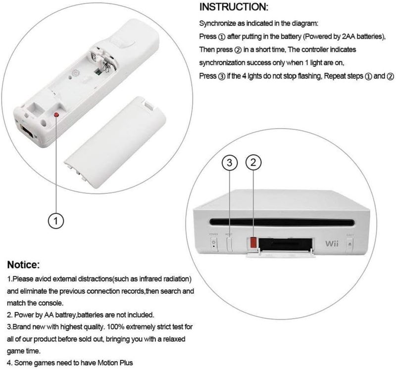 ZeroStory 2 حزم وحدة التحكم اللاسلكية و Nunchuck ل Wii و Wii U وحدة التحكم، Gamepad مع حالة السيليكون وحزام المعصم (أسود وأبيض) - Image 4