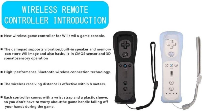 ZeroStory 2 حزم وحدة التحكم اللاسلكية و Nunchuck ل Wii و Wii U وحدة التحكم، Gamepad مع حالة السيليكون وحزام المعصم (أسود وأبيض) - Image 5